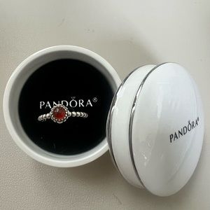 Pandora Ale 925 Birthday Ring July Carnelian size 60 9 US